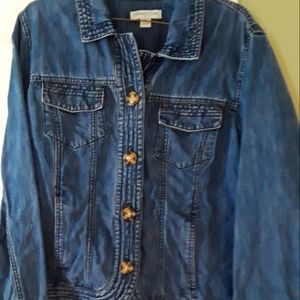 Coldwater Creek denim short waist jacket.